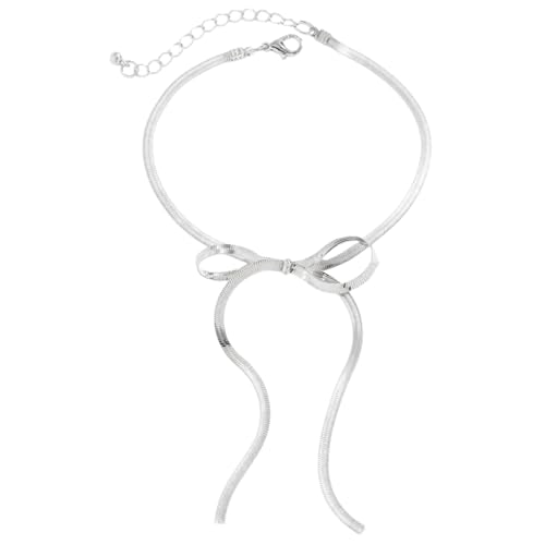 Chevnzev Stilvoller Und Leichtgewichtetes Bowknot Kaket Delikates Bowknot Zierzweißkette Kette Für Sommerkleid Und Strandkleidung Accessoire von Chevnzev
