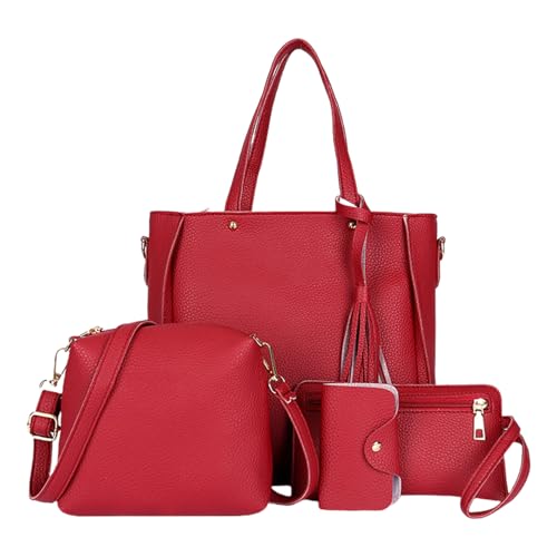 Chevnzev Stylish 4pcs PU Lederzubehör Set Für Frauen Crossbody Und Umhängetaschen PU Leder Handtasche Freizeitkartenhalter Zarte Geldbörse von Chevnzev