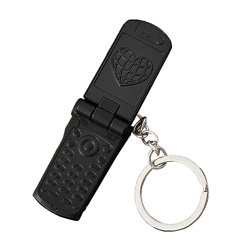Chevnzev Und Drehen Keychain Kreatives Telefonisch Geformtes Anhänger Charme Keyring Bagschlüssel Hängende Ornamentdekoration von Chevnzev