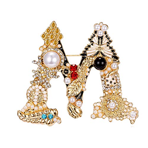 Delicate Barockperle Für Strassbriefe Englisch Briefe Brosche Kristall Revers Pin Kleidung Accs Hochzeitsangebote Broschen Damen Set Kleine Stifte Frauenstifte von Chevnzev
