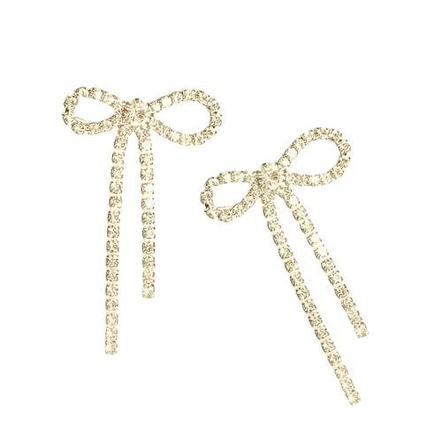 Funkelne Strassstiche Bowknot Ohrringe Anspruchsvolle Ohrbedeckung Für Party Und Hochzeitszubehörparty von Chevnzev