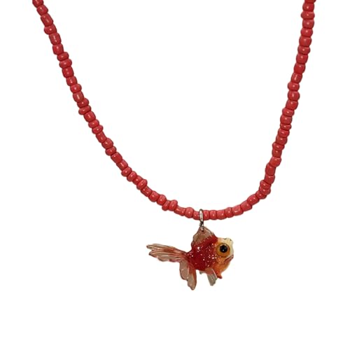 Goldfisch Anhänger Halskette Mehrfarbige Perlen Choker Girls Frauen Trend Schlüsselbeutel Kette Halshain Holiday Party Schmuck Fisch Halskette Für Frauen Goldfisch Anhänger Halskette Mehrfarbige Perlen Choker Girls Frauen Trend Schlüsselbeutel Kette Halshain Holiday Party Schmuck Fisch Halskette Für Frauen von Chevnzev