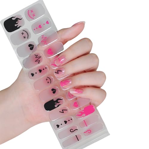 Halloween Nails Strips Halbhärtete Gele Leuchten In Dunklen Aufklebern Kunstdekoration Halbhärtete Gele Vollverpackte Aufkleber Für Frau von Chevnzev