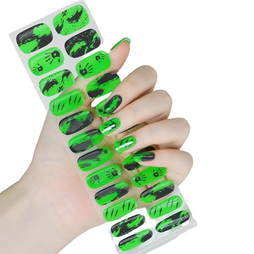Halloween Nails Strips Halbhärtete Gele Leuchten In Dunklen Aufklebern Kunstdekoration Halbhärtete Gele Vollverpackte Aufkleber Für Frau von Chevnzev