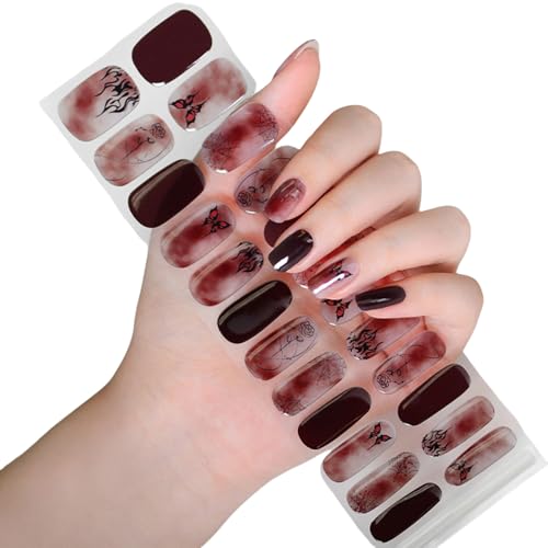 Halloween Nails Strips Halbhärtete Gele Leuchten In Dunklen Aufklebern Kunstdekoration Halbhärtete Gele Vollverpackte Aufkleber Für Frau von Chevnzev