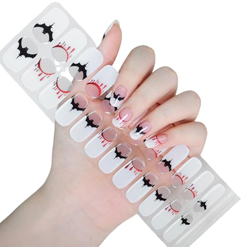 Halloween Nails Strips Halbhärtete Gele Leuchten In Dunklen Aufklebern Kunstdekoration Halbhärtete Gele Vollverpackte Aufkleber Für Frau von Chevnzev