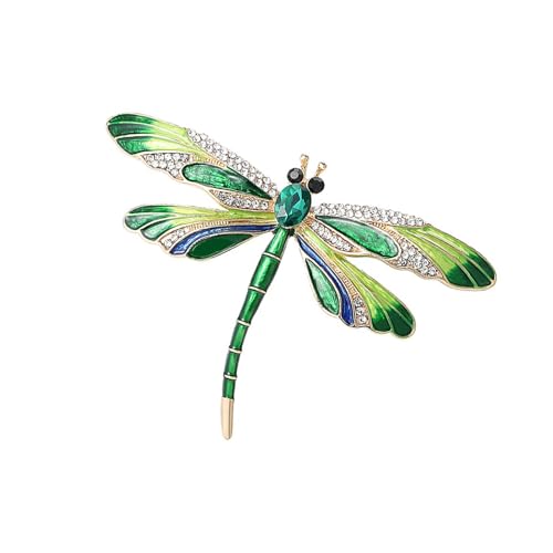 Libellenflächen Kristall Brosche Stecknadel Strasssteine ​​Tiergeladen Accessoire Für Frauen Und Mädchen Eleganter Täglicher Tragestärke Alltagsbrosche Brosche von Chevnzev