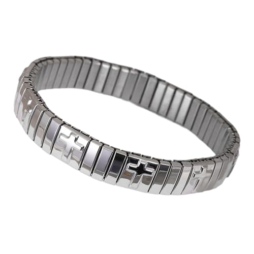 Luxuriöses Edelstahlarmband Stylish Elastic Verstellbarer Schmuck Edelstahl Handgelenk Kette Charm Elastizität von Chevnzev