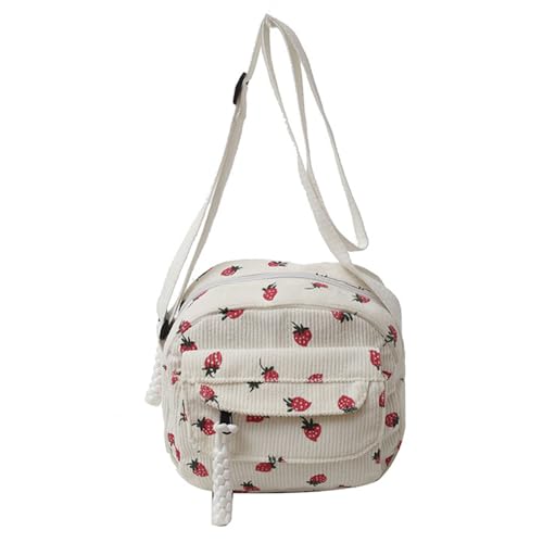 Mode Cord Crossbody Tasche Mit Mehreren Fächern Süßer Erdbeerabdruck Schultertasche Für Damen Frauen Kleine Schulter von Chevnzev