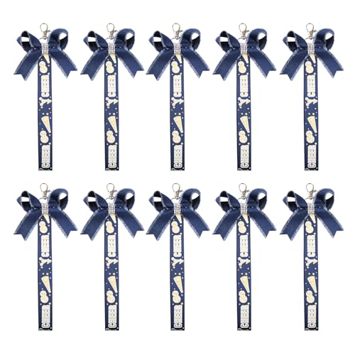 Packung Von 10 Cheer BAU Keychains Bowknot Ribbon Schlüsselringe Für Jugendliche Mädchen Farbenfrohe Schlüsselbund Cheerleaderzubehör Polyester Keychains von Chevnzev