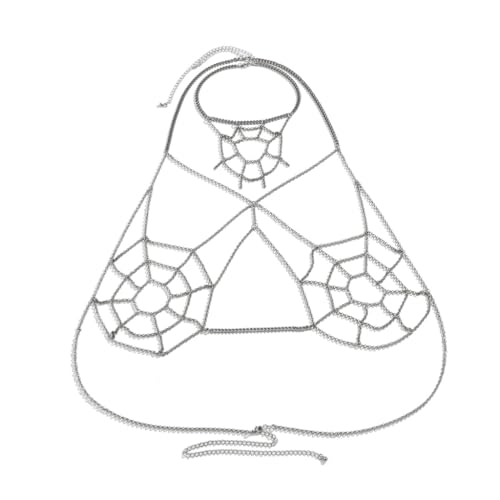 Spiderweb Körperkette Einzigartige Design Ausgehöhlter Unterwäsche Brustkette Bra Tops Körperschmuck Für Frauen Mädchen von Chevnzev