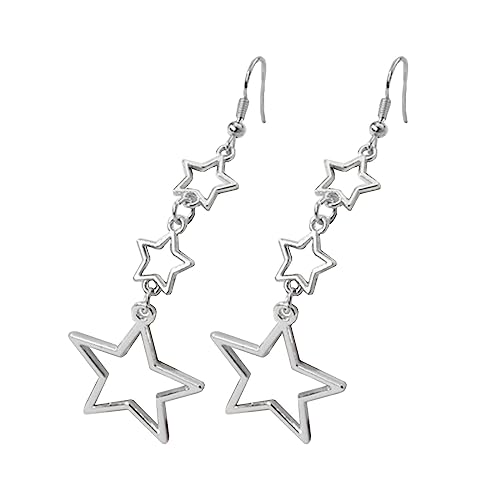 Star Dangle Ohrringe Für Frauen Mädchen Lang Hohlrand Ohrring Sparkle Schmuck Pentagramm von Chevnzev