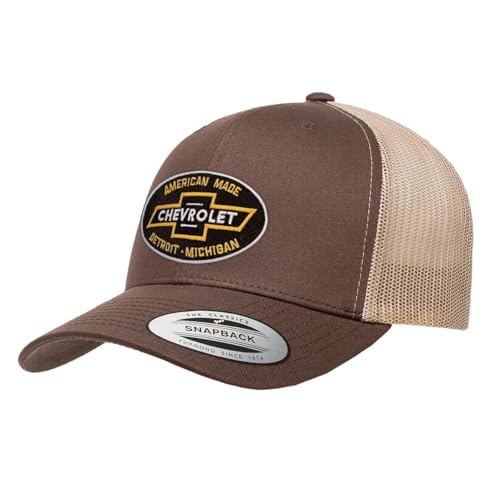 Chevrolet Offizielles Lizenzprodukt American Made Premium Trucker Cap (Braun-Khaki) von Chevrolet