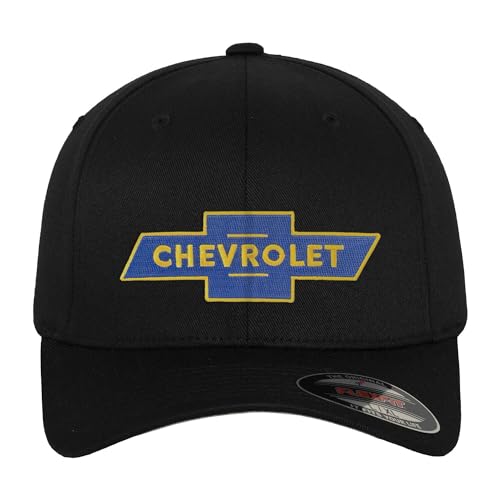 Chevrolet Offizielles Lizenzprodukt Bowtie Logo Flexfit Baseball Cap (Schwarz), Large/X-Large von Chevrolet