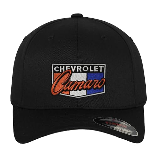 Chevrolet Offizielles Lizenzprodukt Camaro Patch Flexfit Baseball Cap (Schwarz), Large/X-Large von Chevrolet