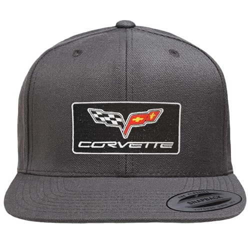 Chevrolet Offizielles Lizenzprodukt Corvette C6 Patch Premium Snapback Cap (Dunkelgrau) von Chevrolet