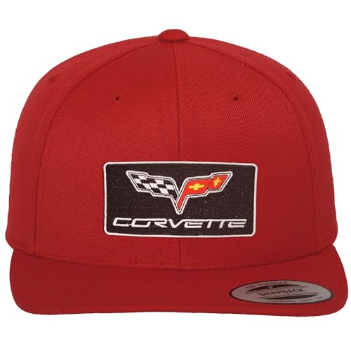 Chevrolet Offizielles Lizenzprodukt Corvette C6 Patch Premium Snapback Cap (Rot) von Chevrolet