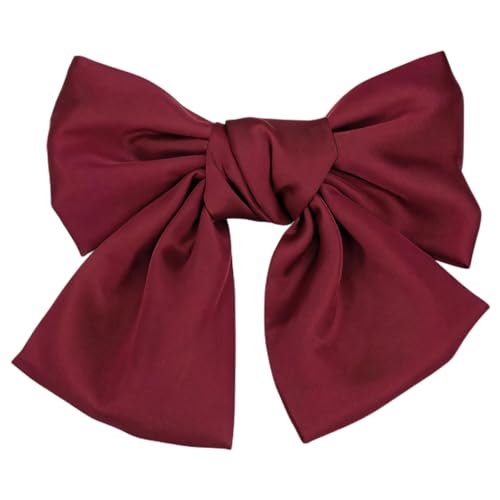 Burgunderrote französische Hochzeits-Haarspange, übergroße Schleife, elegante Brautschmuck, Frühlingshaarschmuck für Frauen von Chewtoyo