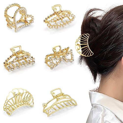 Gold Metall Haarspangen, Mode Clips, Haar Gold Anti-Rutsch für Haar Metall Krallen, Zubehör Gold Clips Gold Haarspangen Haar Frauen Für Freunde Weiblich Geschenk Frau Tochter Mama von Chewtoyo
