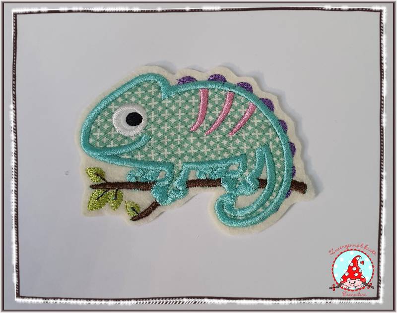 Aufnäher Chamäleon Applikation Aufbügler Flicken Chamäleons von CheyennenShop