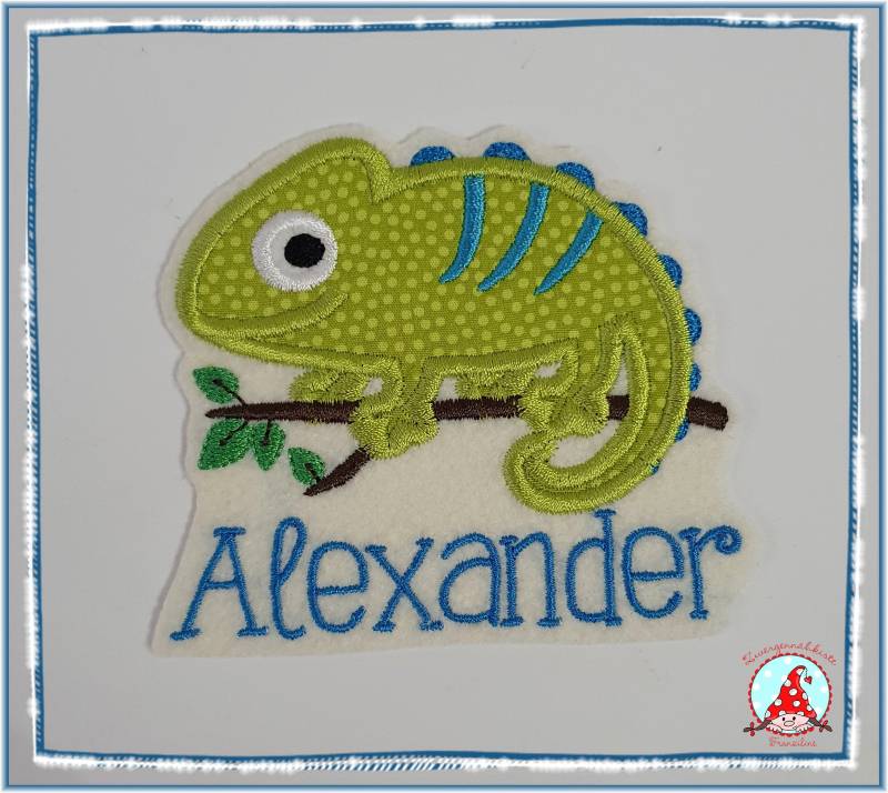 Aufnäher Chamäleon Mit Namen Applikation Aufbügler Flicken Chamäleons von CheyennenShop
