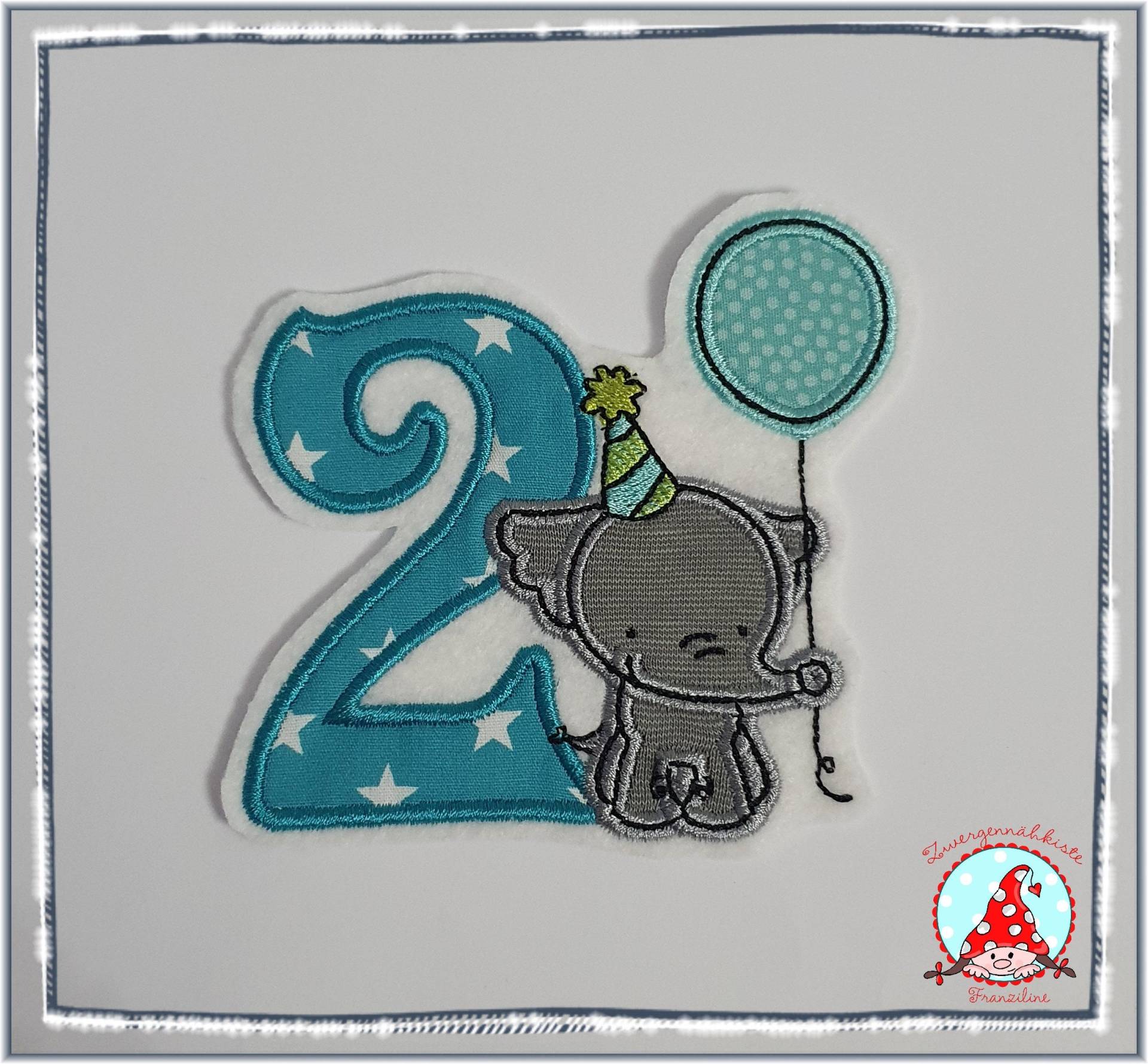 Aufnäher Elefant Mit Geburtstagszahl Applikation Aufbügler Flicken von CheyennenShop