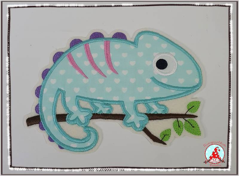 Aufnäher Großes Chamäleon Auf Dem Ast Applikation Aufbügler Flicken Chamäleons von CheyennenShop