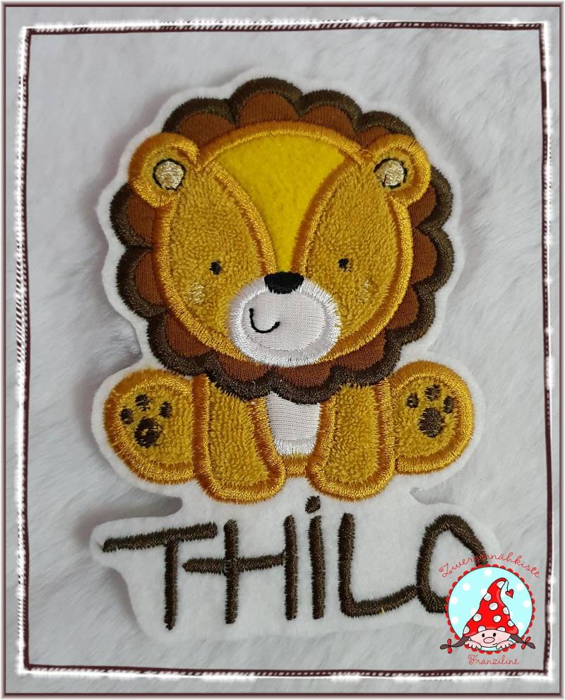 Aufnäher Kleiner Löwe Mit Name Applikation Aufbügler Flicken Löwen Lion von CheyennenShop