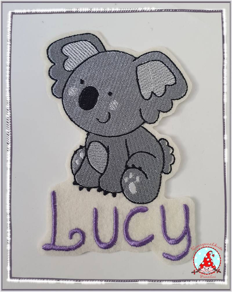 Aufnäher Koala Mit Name Oder Zahl Applikation Aufbügler Flicken von CheyennenShop