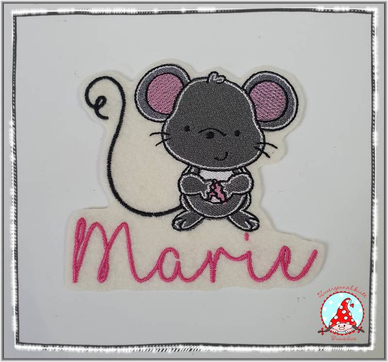 Aufnäher Maus Mit Name Applikation Aufbügler Flicken Mäuschen von CheyennenShop