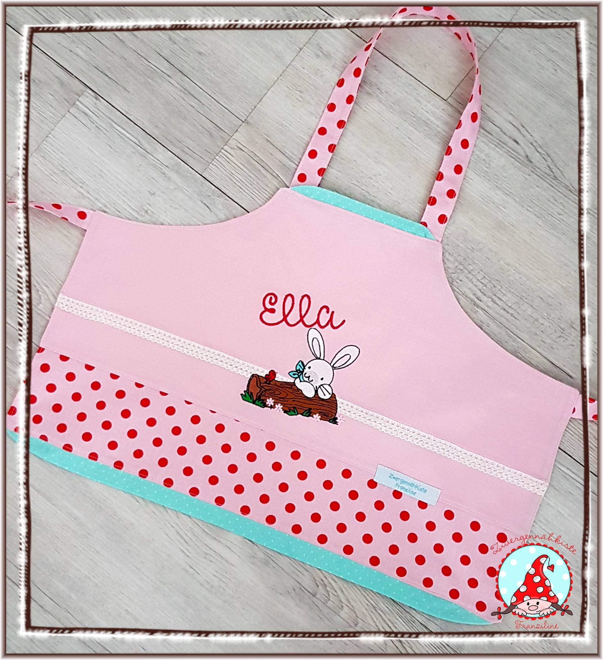 Schürze Gr. 86/104 Mit Namen & Motiv Kinderschürze Kindergarten Kinderkrippe von CheyennenShop