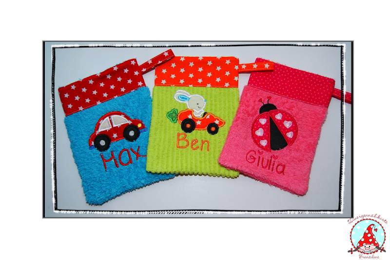 Waschlappen Mit Namen & Wunschmotiv Waschhandschuh von CheyennenShop