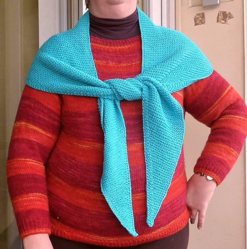 Türkisfarbener Bandana-Schal | Mini-Schal Aus Reiner Baumwolle von ChezCilou