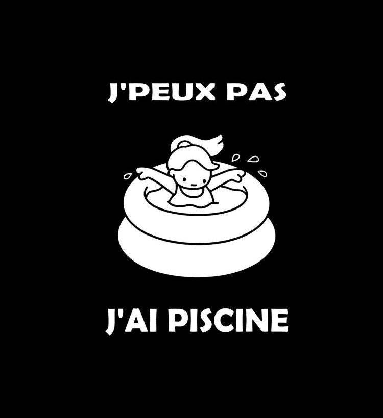 Humorvolles T-Shirt Für Erwachsene „Ich Kann Nicht, Ich Habe Ein Schwimmbad" von ChezKana31