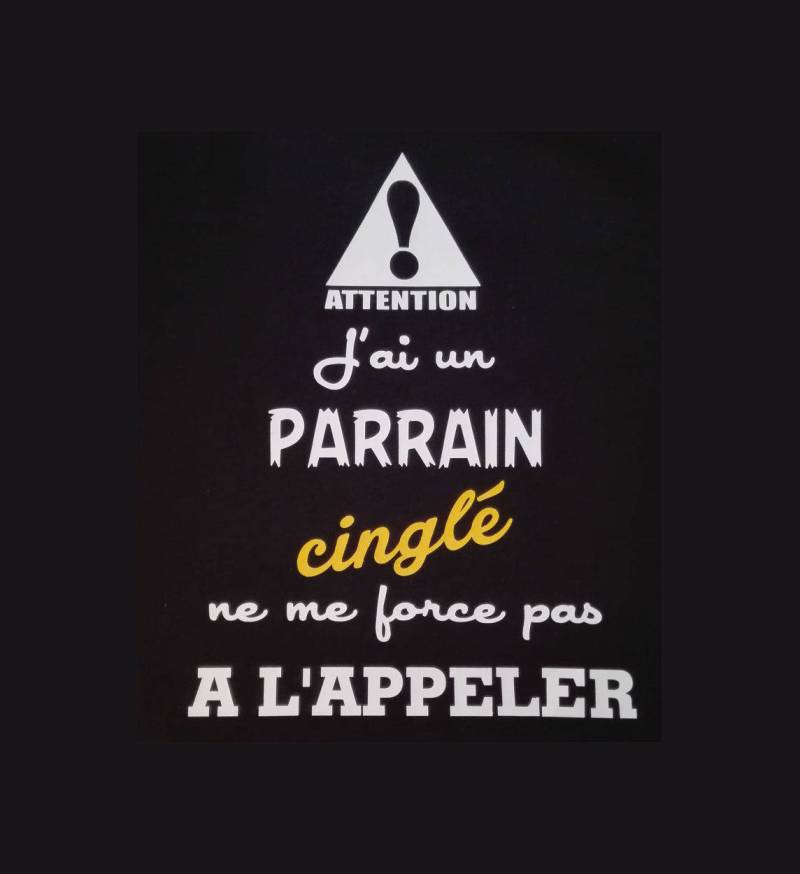 Kinder-T-Shirt „Sei Vorsichtig, Ich Habe Einen Verrückten Paten, Zwing Mich Nicht, Ihn Anzurufen", Personalisierung Möglich von ChezKana31