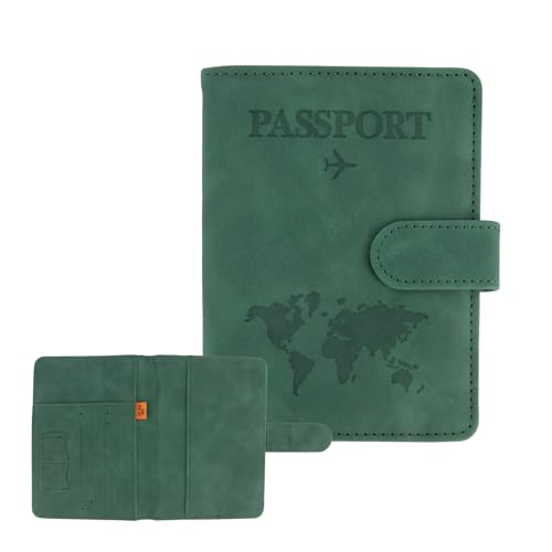 Reisepasshülle für Reisen, RFID-Reisepasshülle, Reisepasshülle, Reisepasshülle, PU-Leder, Reisebrieftasche mit Kartenhalter, Reise-Zubehör für Damen und Herren, Grün Reisepasshülle für Reisen, RFID-Reisepasshülle, Reisepasshülle, Reisepasshülle, PU-Leder, Reisebrieftasche mit Kartenhalter, Reise-Zubehör für Damen und Herren, Grün von Chffcuh