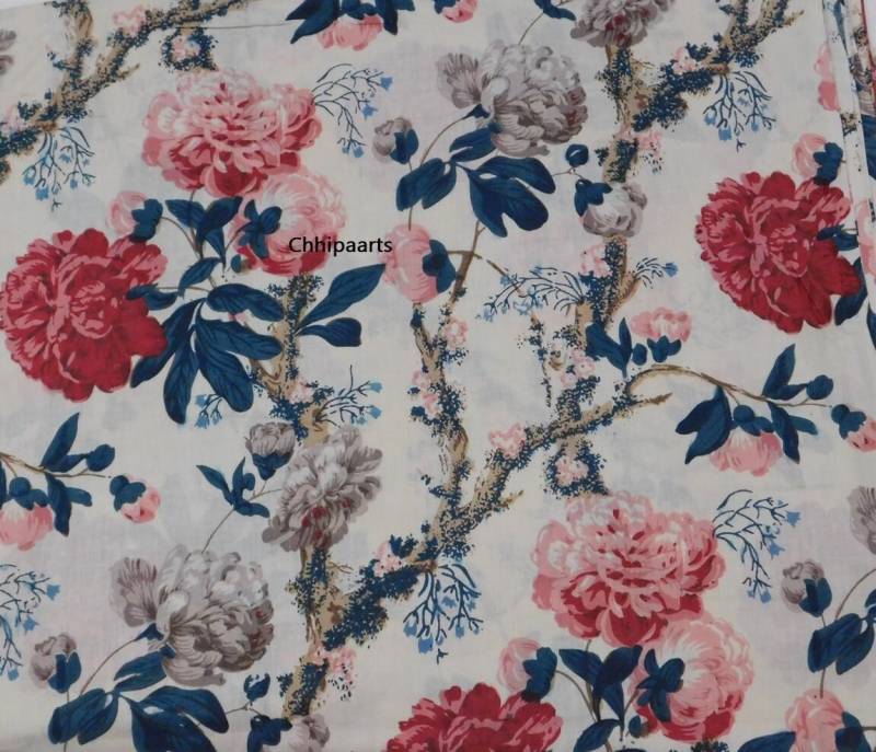 Handblock Gedruckt Floral Baumwollstoff Natürliche Dye Quilting Material Handblock Gedruckt Floral Baumwollstoff Natürliche Dye Quilting Material von Chhipaarts