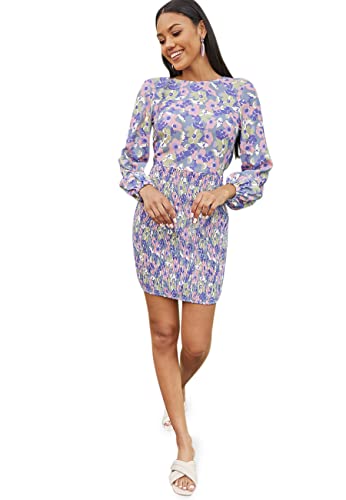 Chi Chi London Damen Mehrfarbiges Minikleid mit V-Ausschnitt und Langen Ärmeln Kleid, Multi, 36 Chi Chi London Damen Mehrfarbiges Minikleid mit V-Ausschnitt und Langen Ärmeln Kleid, Multi, 36 von Chi Chi London