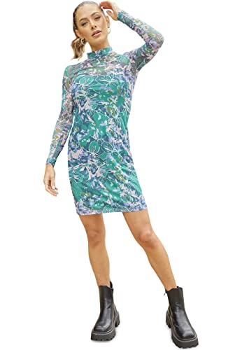 Chi Chi London Damen Midi hohem Ausschnitt, langärmelig, Blumenmuster Kleid für besondere Anlässe, grün, 42 von Chi Chi London