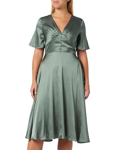 Chi Chi London Damen Midikleid mit Engelsärmeln in Grün Cocktailkleid, 16 UK von Chi Chi London