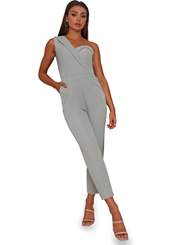 Chi Chi London Damen One Shoulder Jumpsuit in Grün, 16, grün, 44, 16 (UK) von Chi Chi London