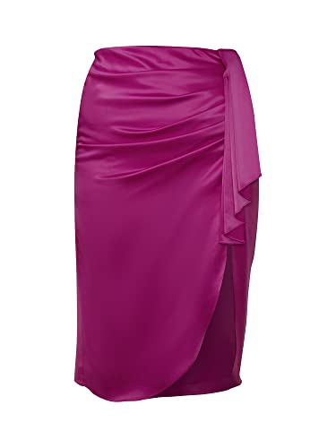 Chi Chi London Damen Satin-Maxirock in Lila Rock, violett, 32 von Chi Chi London