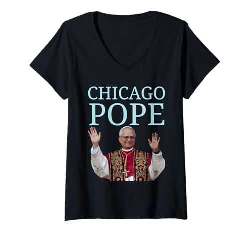 Damen Chicago Papst T-Shirt mit V-Ausschnitt Damen Chicago Papst T-Shirt mit V-Ausschnitt von Chi town Pope Leo xiv