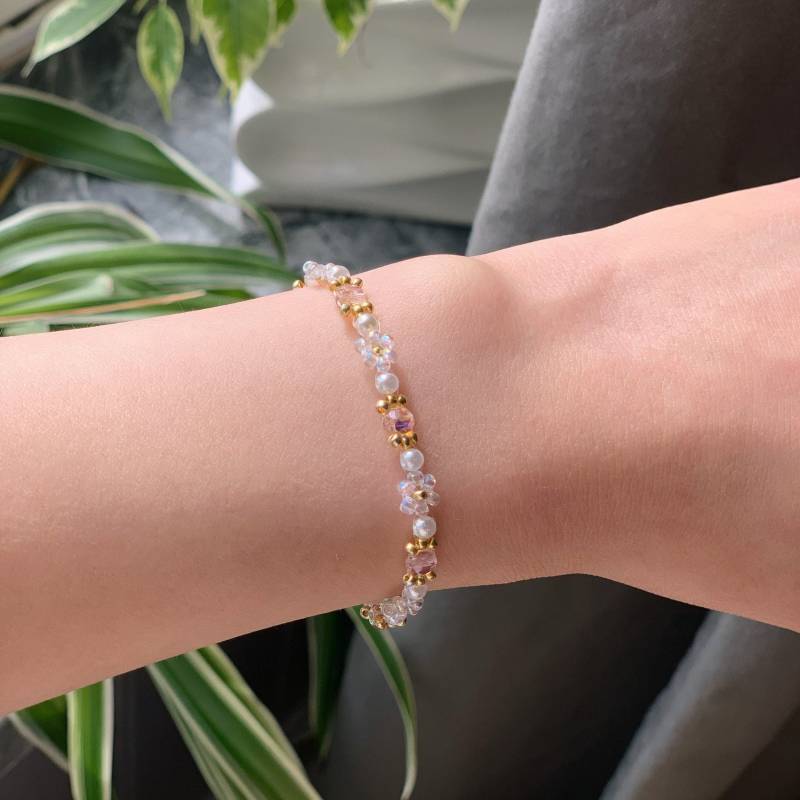 Rosegold Floral Bracelet, Daisy Bracelet von ChiJewelryOnlineShop