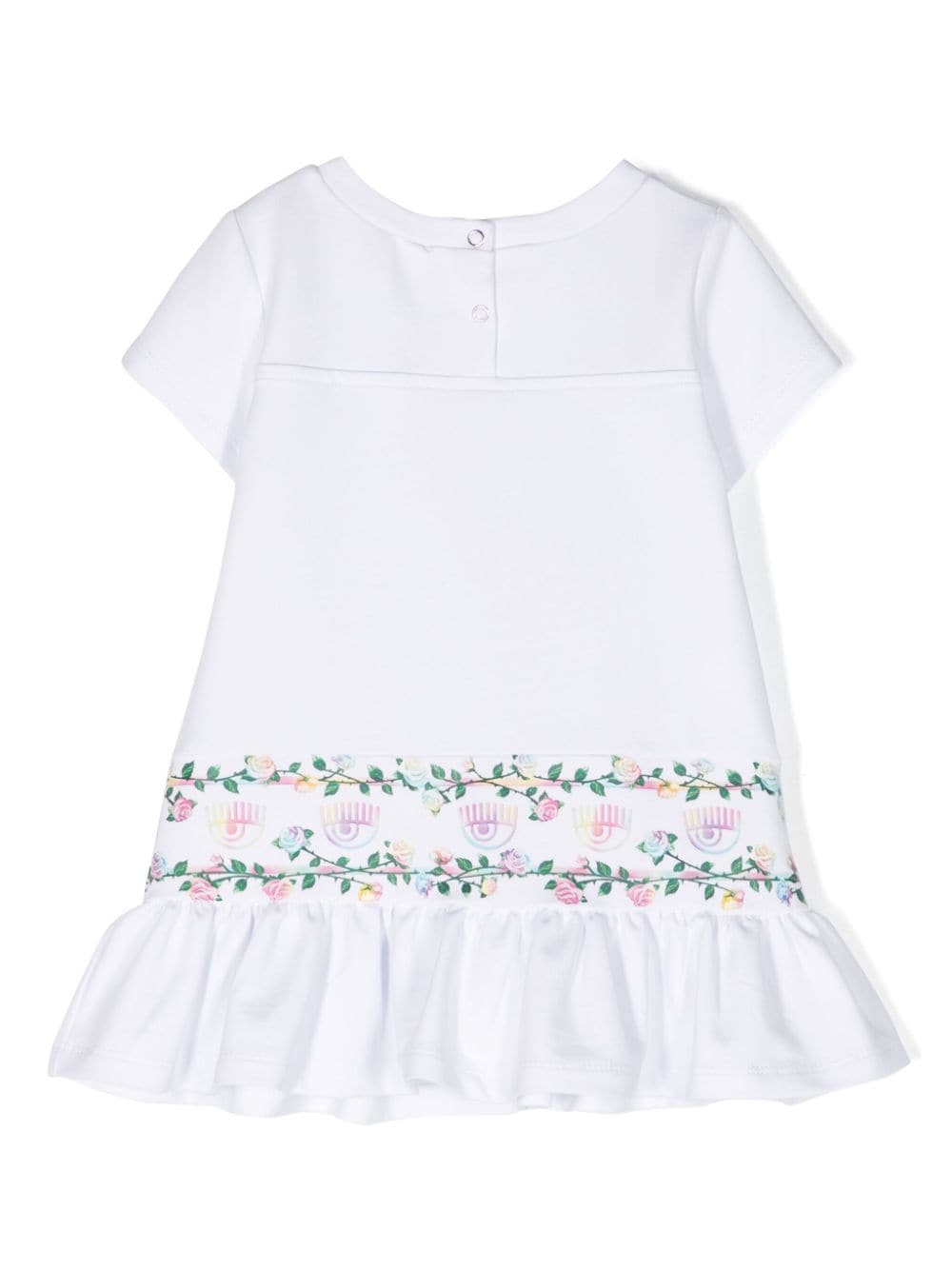 Chiara Ferragni Kids Ausgestelltes Kleid mit Blumen-Print - Weiß von Chiara Ferragni Kids