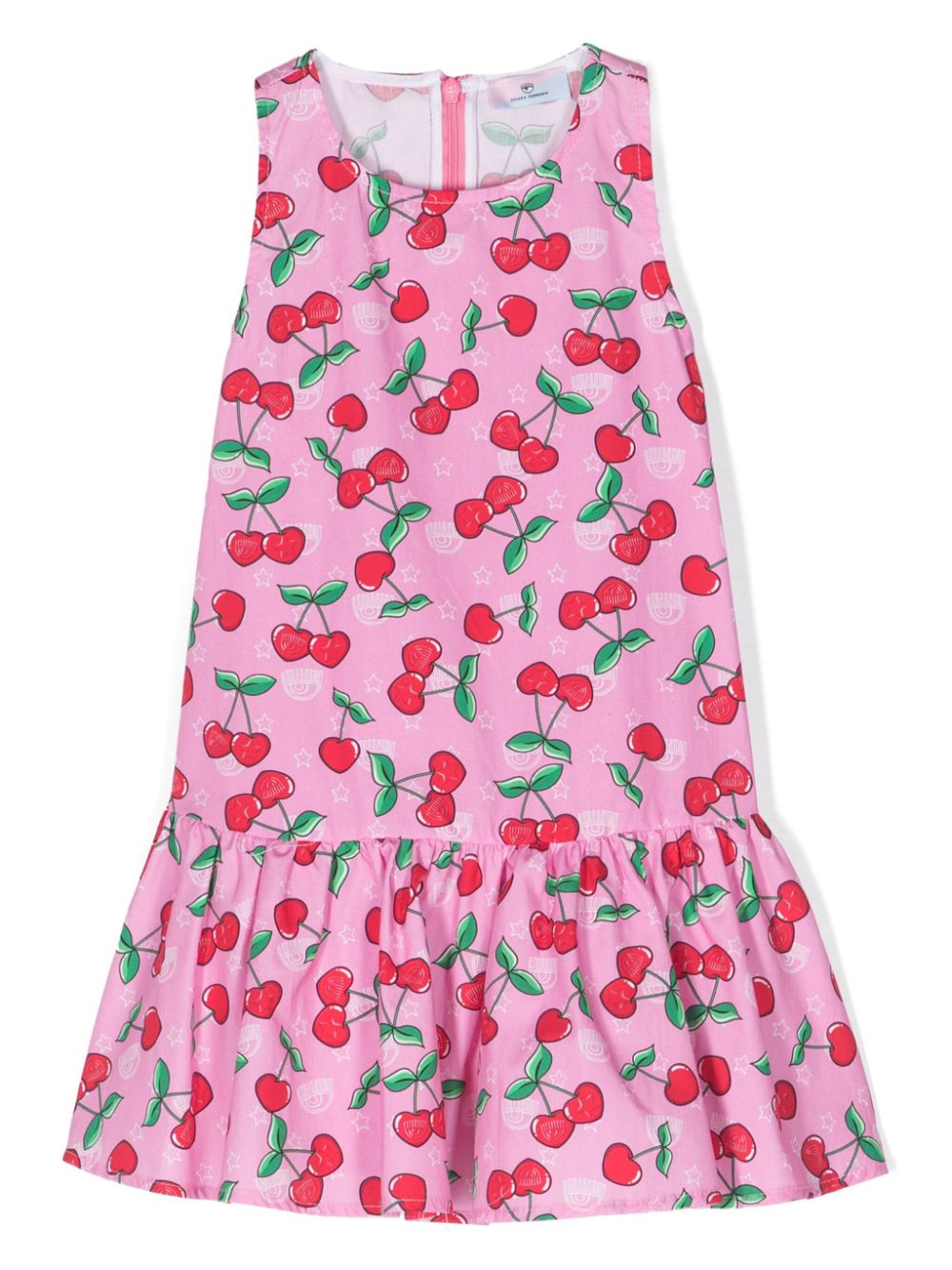 Chiara Ferragni Kids Ausgestelltes Popeline-Kleid mit Kirschen-Print - Rosa von Chiara Ferragni Kids