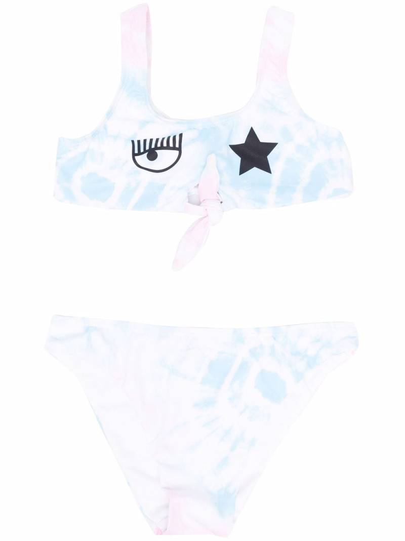 Chiara Ferragni Kids Bikini mit Batikmuster - Weiß von Chiara Ferragni Kids