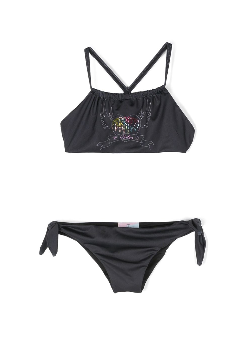 Chiara Ferragni Kids Bikini mit Strass - Schwarz von Chiara Ferragni Kids