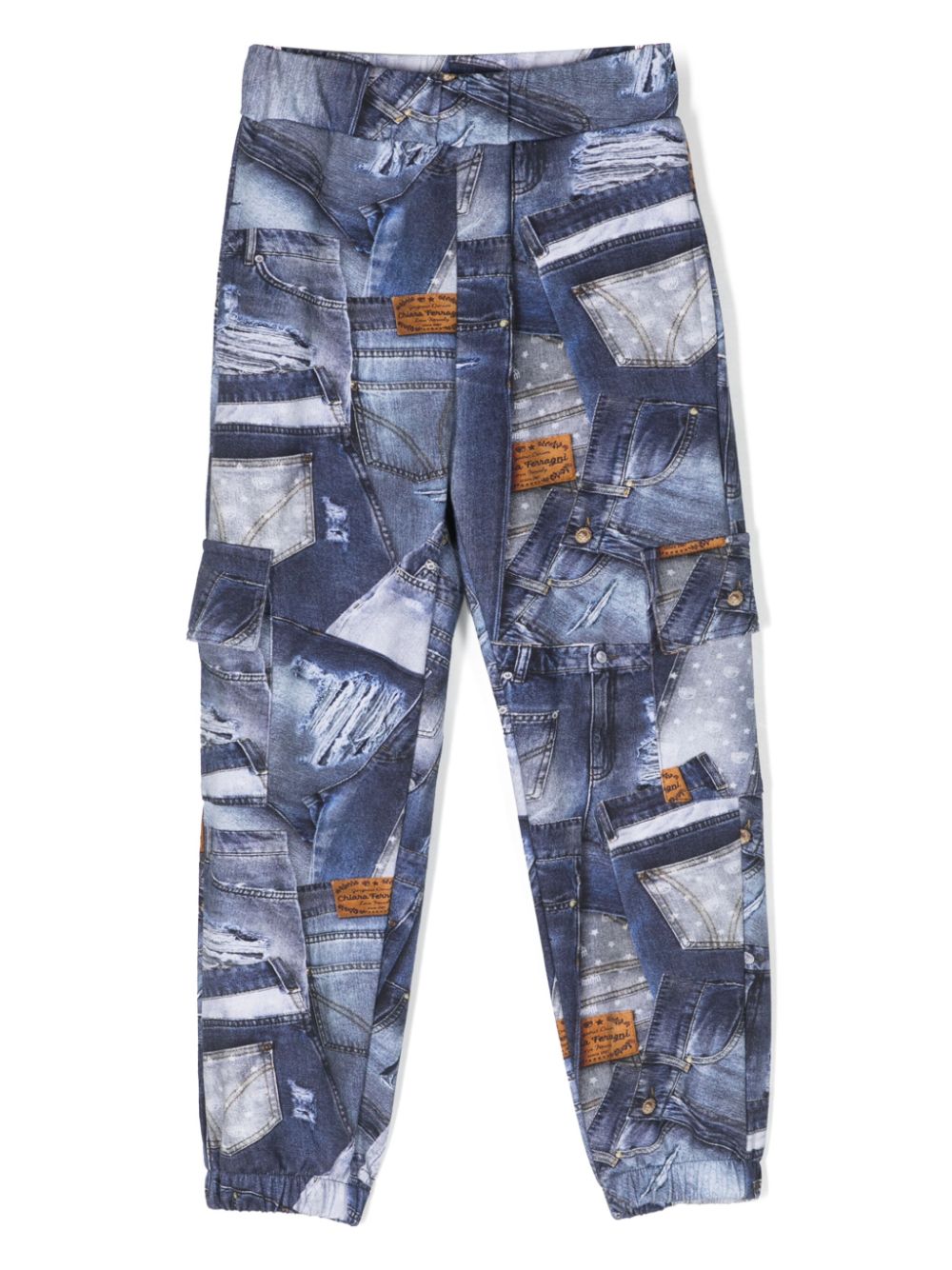 Chiara Ferragni Kids Cargohose mit Jeans-Print - Blau von Chiara Ferragni Kids