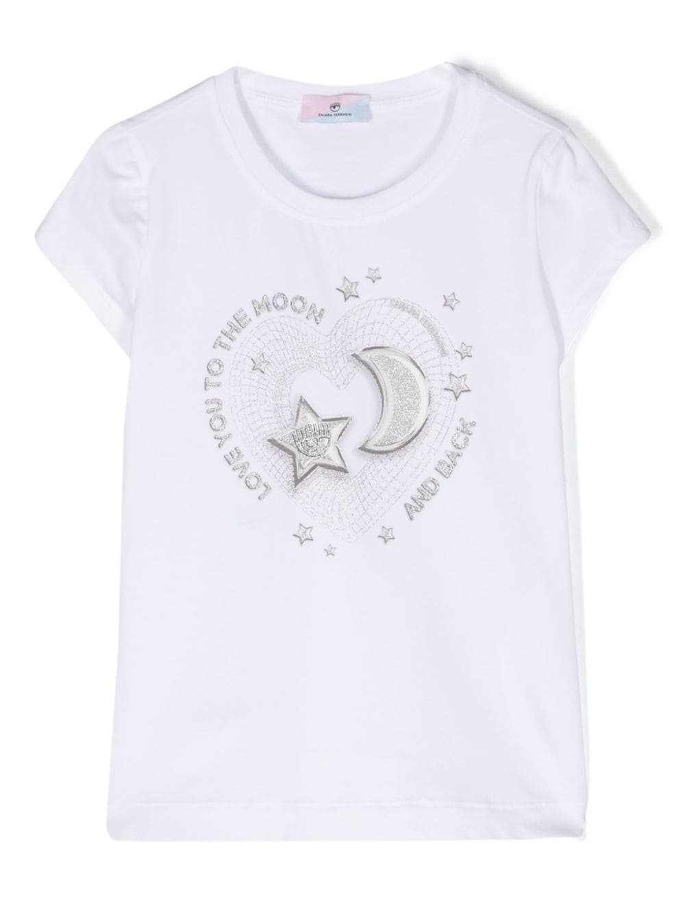 Chiara Ferragni Kids Eye Moon T-Shirt mit Glitter-Detail - Weiß von Chiara Ferragni Kids